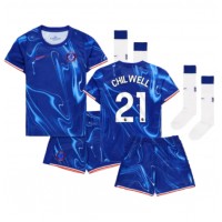 Camiseta Chelsea Ben Chilwell #21 Primera Equipación para niños 2024-25 manga corta (+ pantalones cortos)